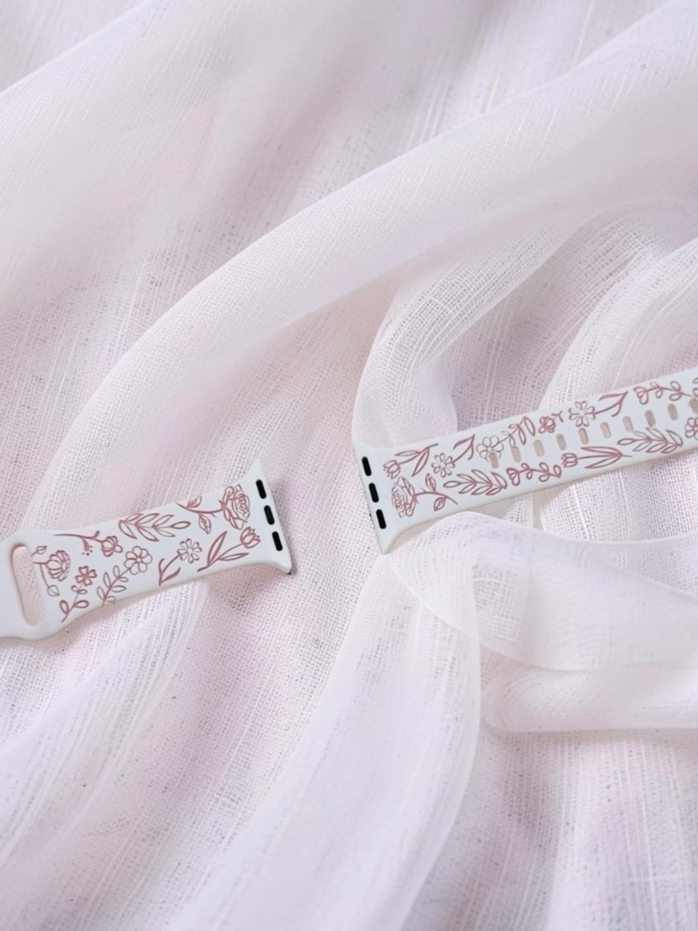 New Floral Design Apple Watch Bands  38mm 40mm 41mm in Pink White